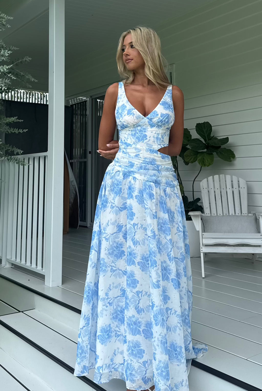 Pink Cropped Maxi Dress
