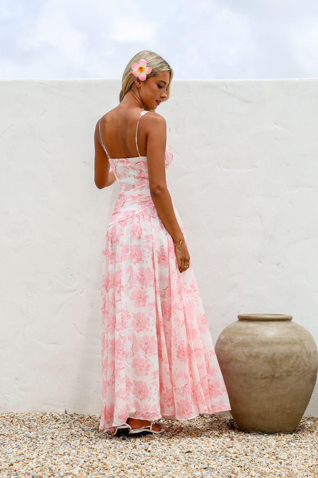 Pink Cropped Maxi Dress