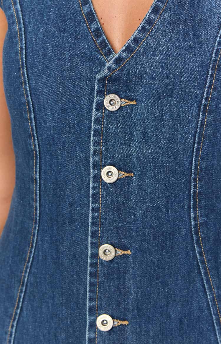 Dark Wash Denim Mini Dress