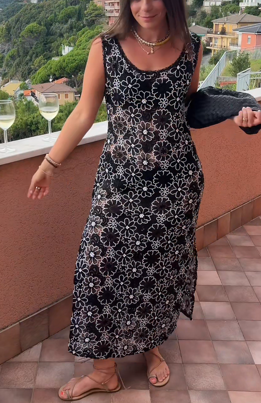 Floral Lace Sheer Maxi Dress