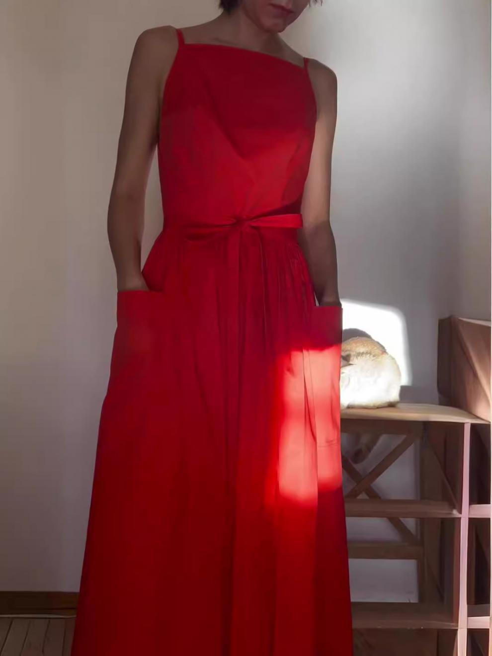 One-Piece Tie Maxi Dress