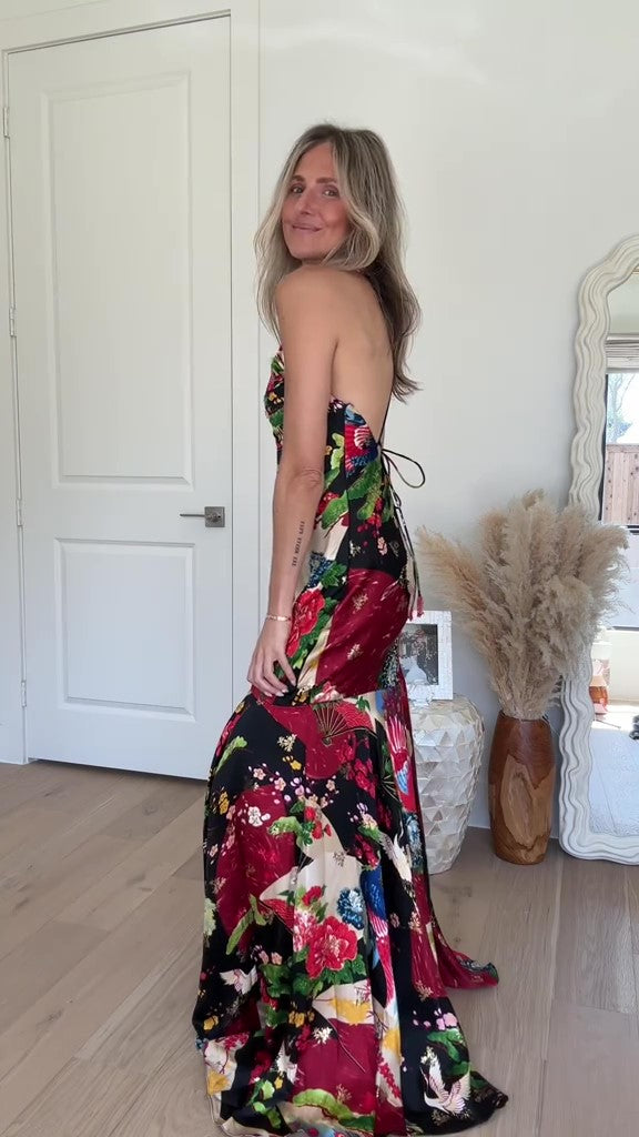 Floral Print Gown Maxi Dress