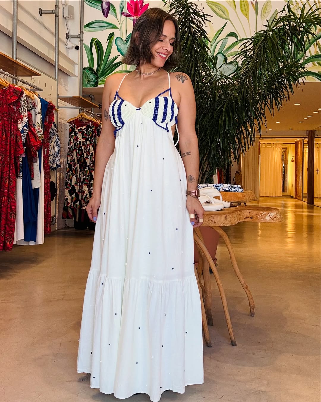 Fish Beaded Maxi Dress