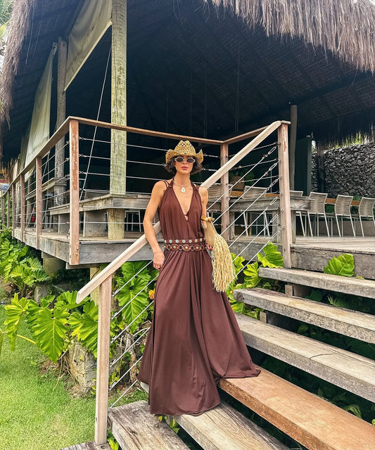 Maxi Open Back Beach Dress