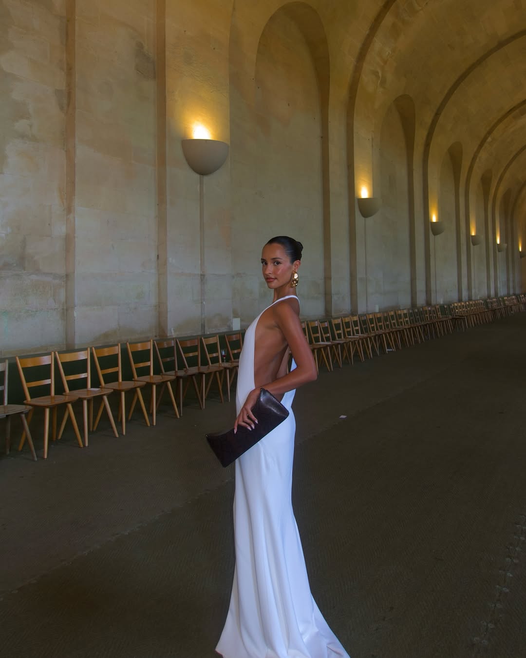 Elegant V-Neck Halter Back Maxi Dress