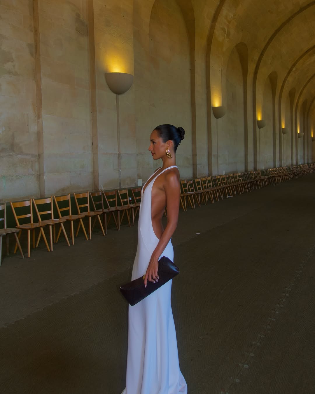 Elegant V-Neck Halter Back Maxi Dress