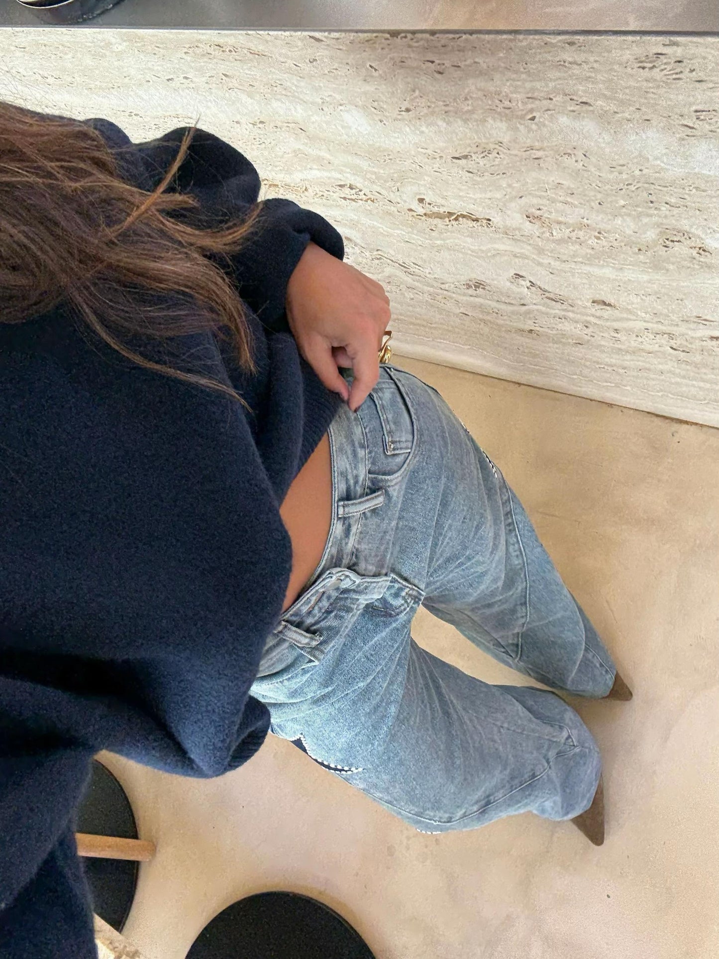 Star Patch Wide-Leg Jeans – Retro Chic Street Style Denim