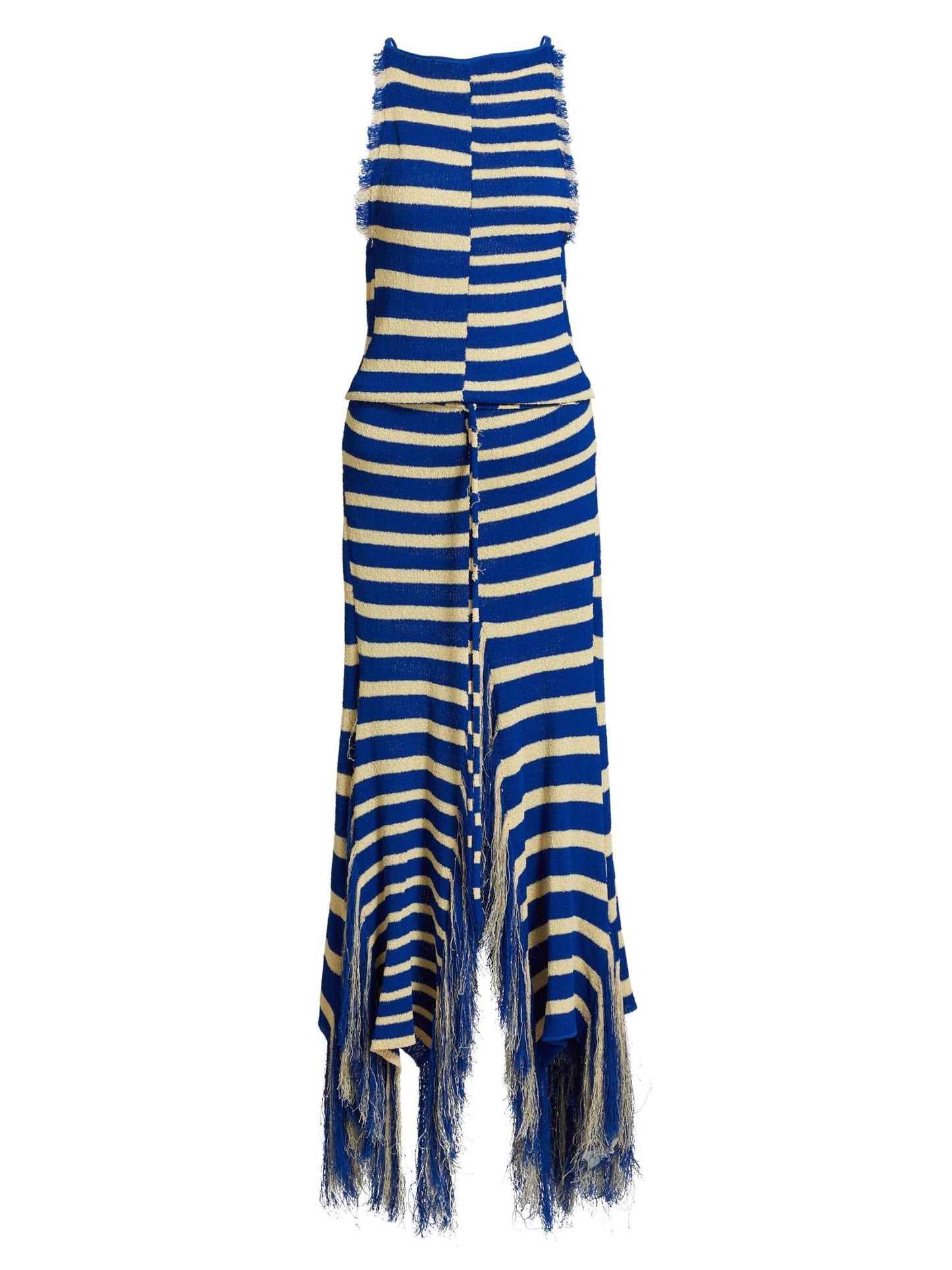 Stripe Fringed Knit Dress