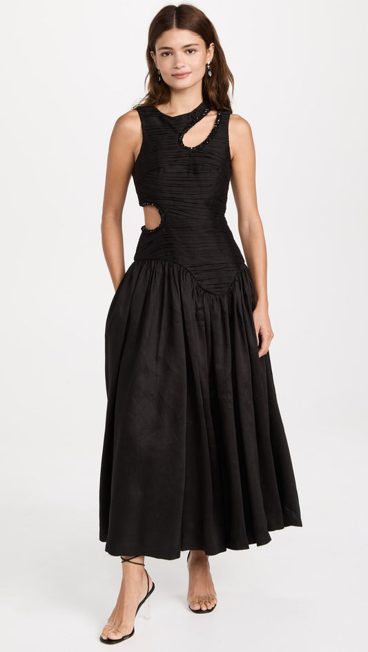 Jolie Abstract Cut Out Midi Dress