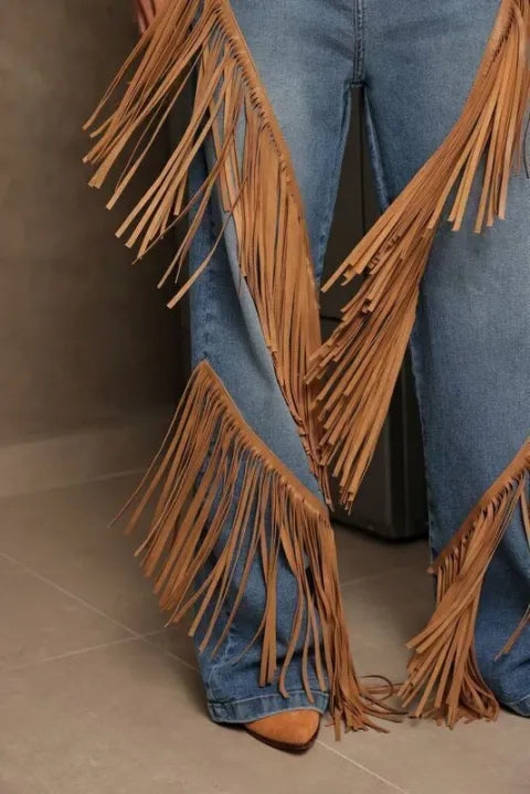 Western Fringe Jeans