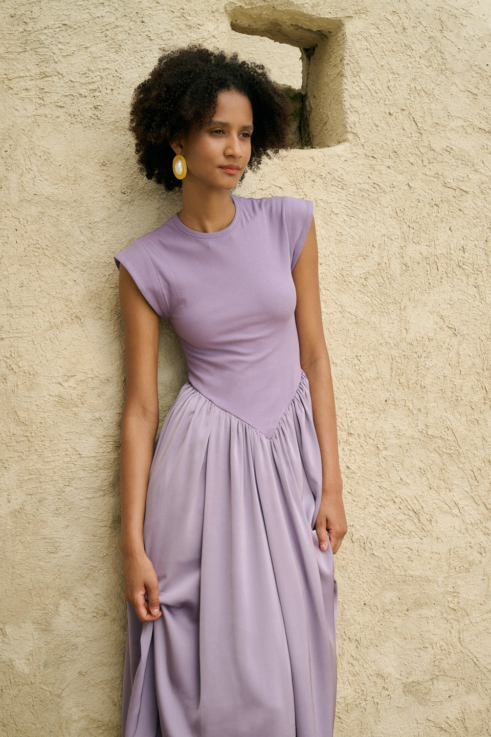 Patchwork Cap Sleeve Maxi Dress
