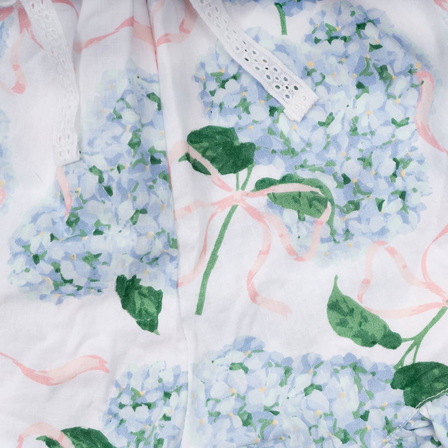 Hydrangea Ribbons Tie Top Ruffle Sleep Set
