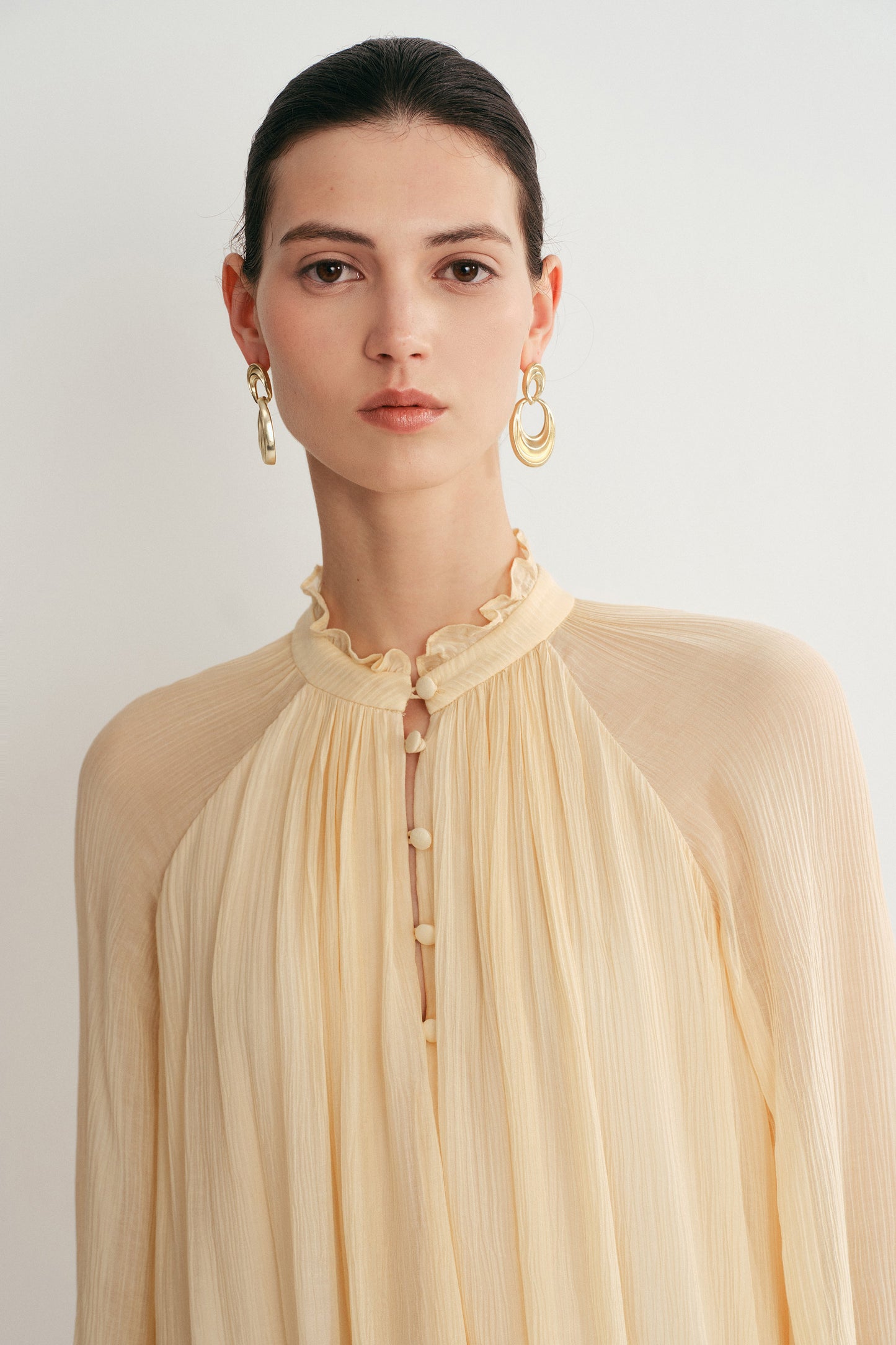 Ruffle Dress in  Crepe