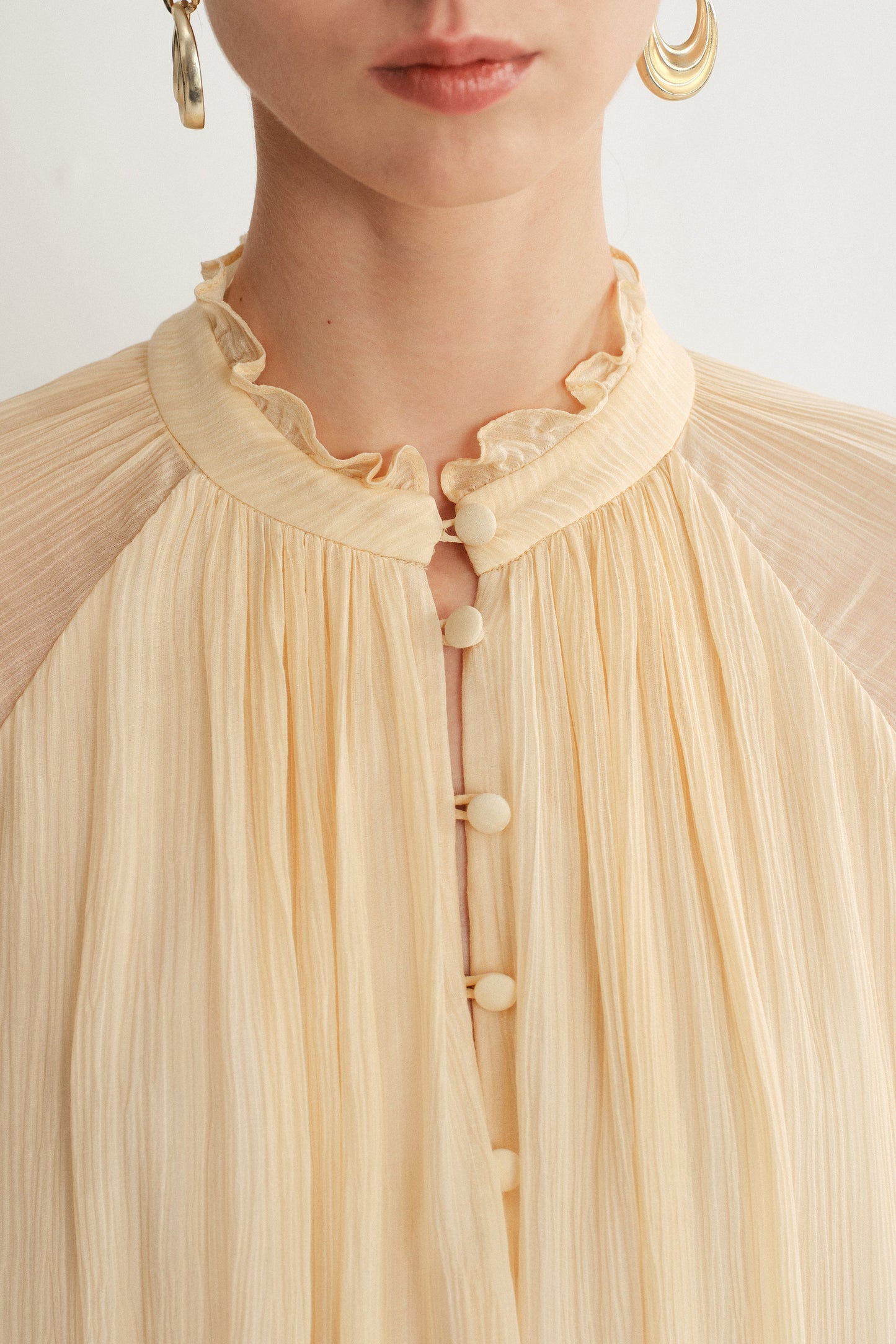 Ruffle Dress in  Crepe