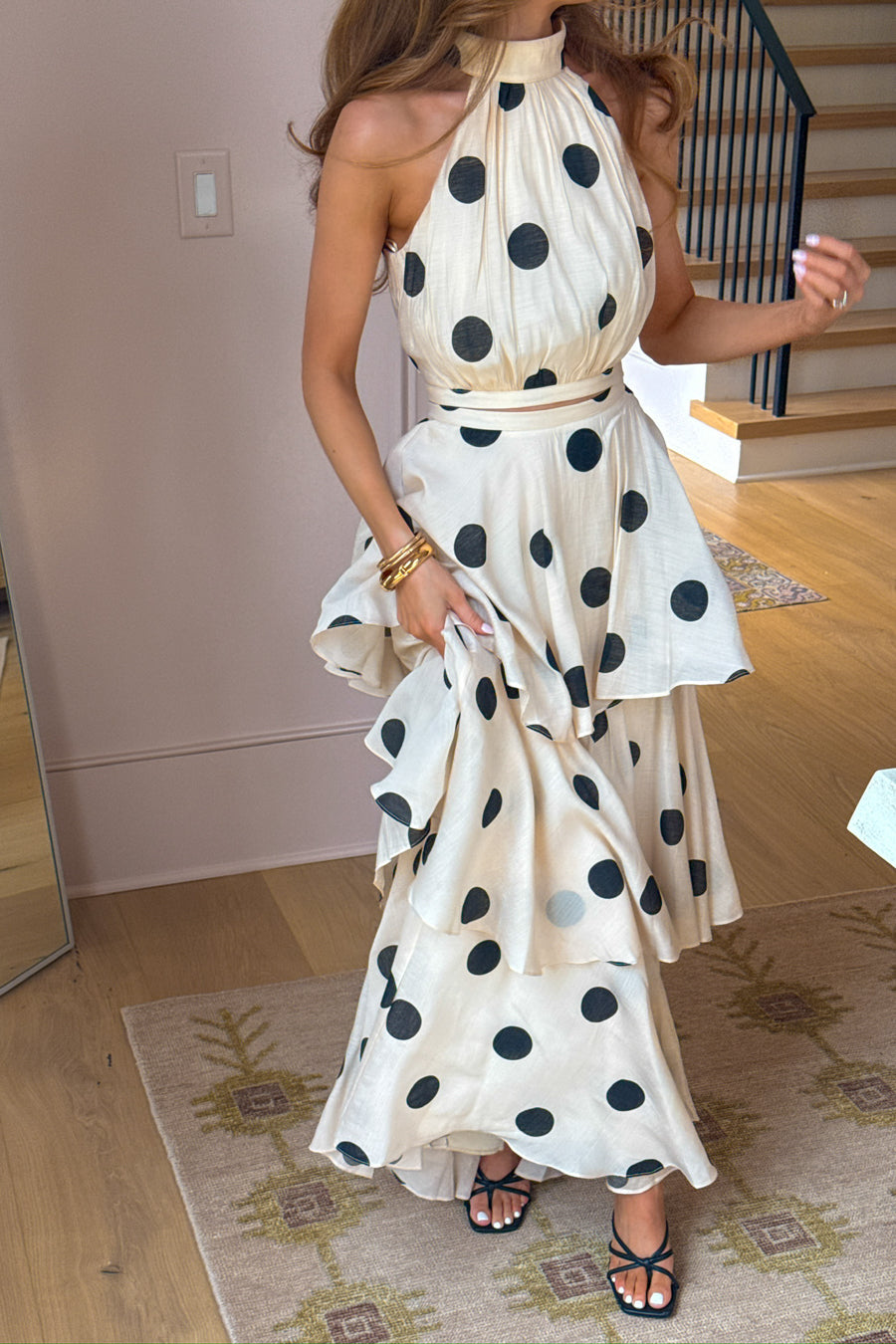 Polka Dot Cake Skirt Suit