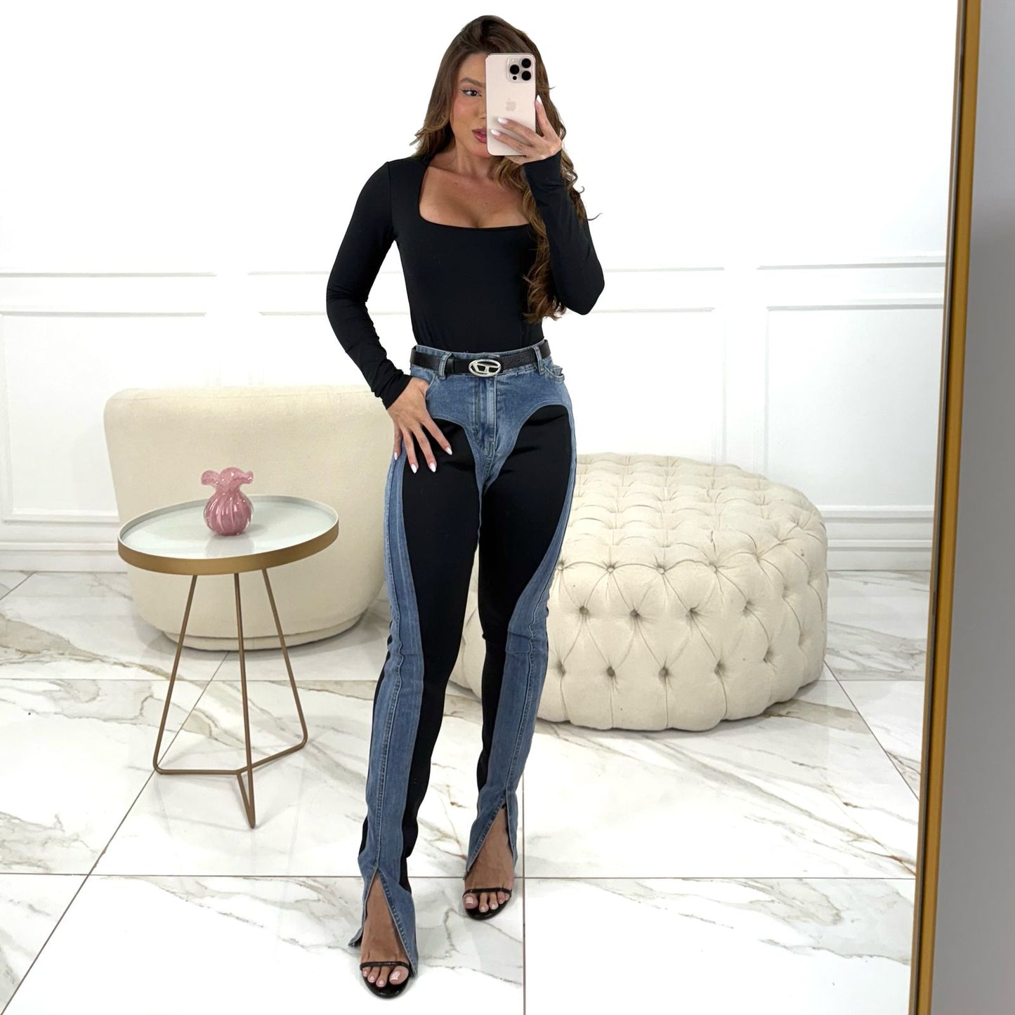 Designer Heart Slit Jeans