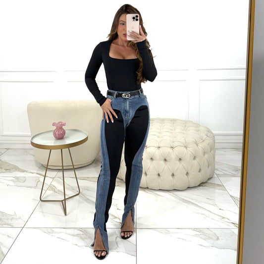 Designer Heart Slit Jeans