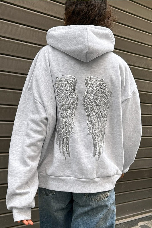 Sequin Angel Wings Hoodie