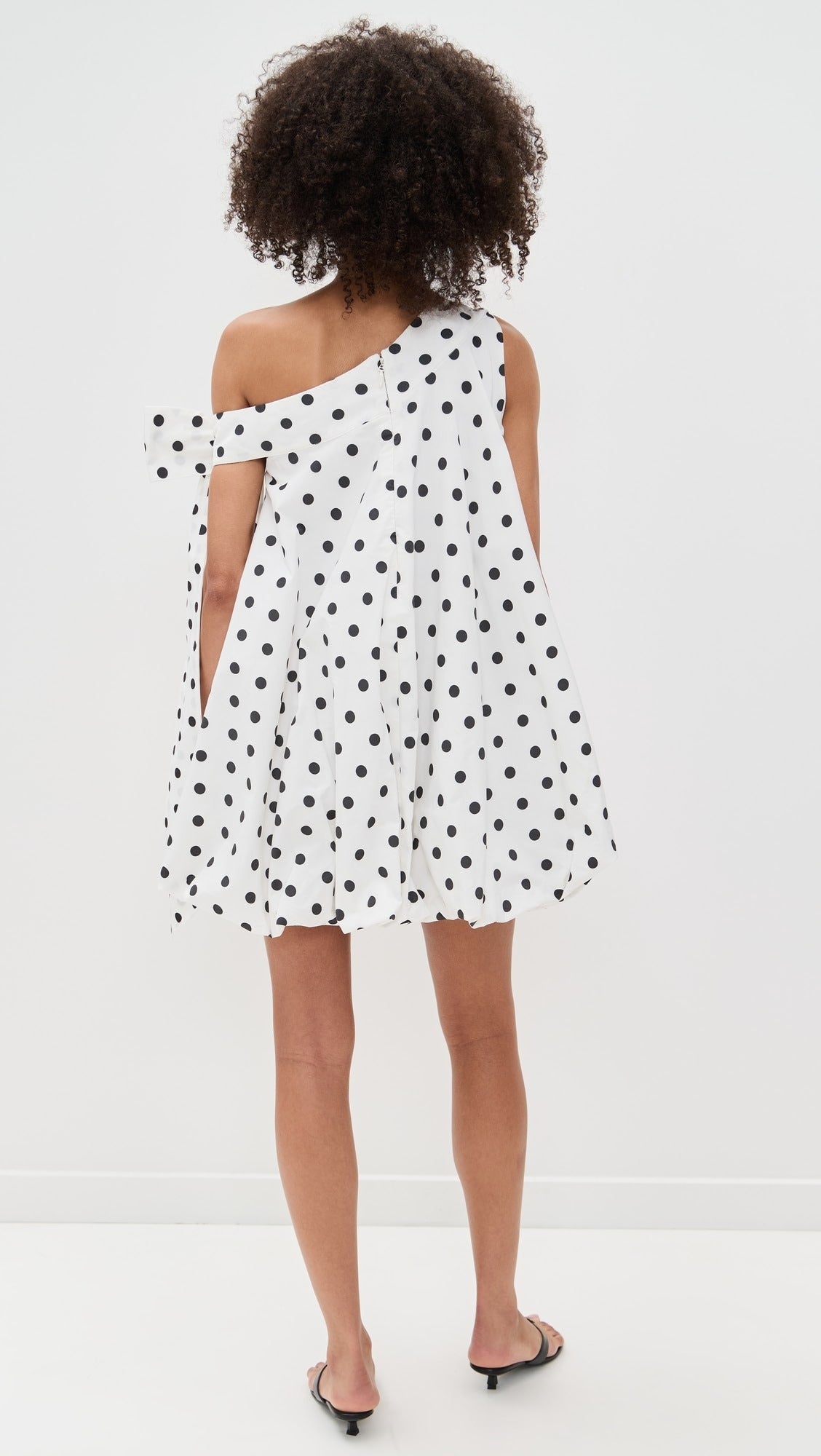 polka-dot bow mini dress