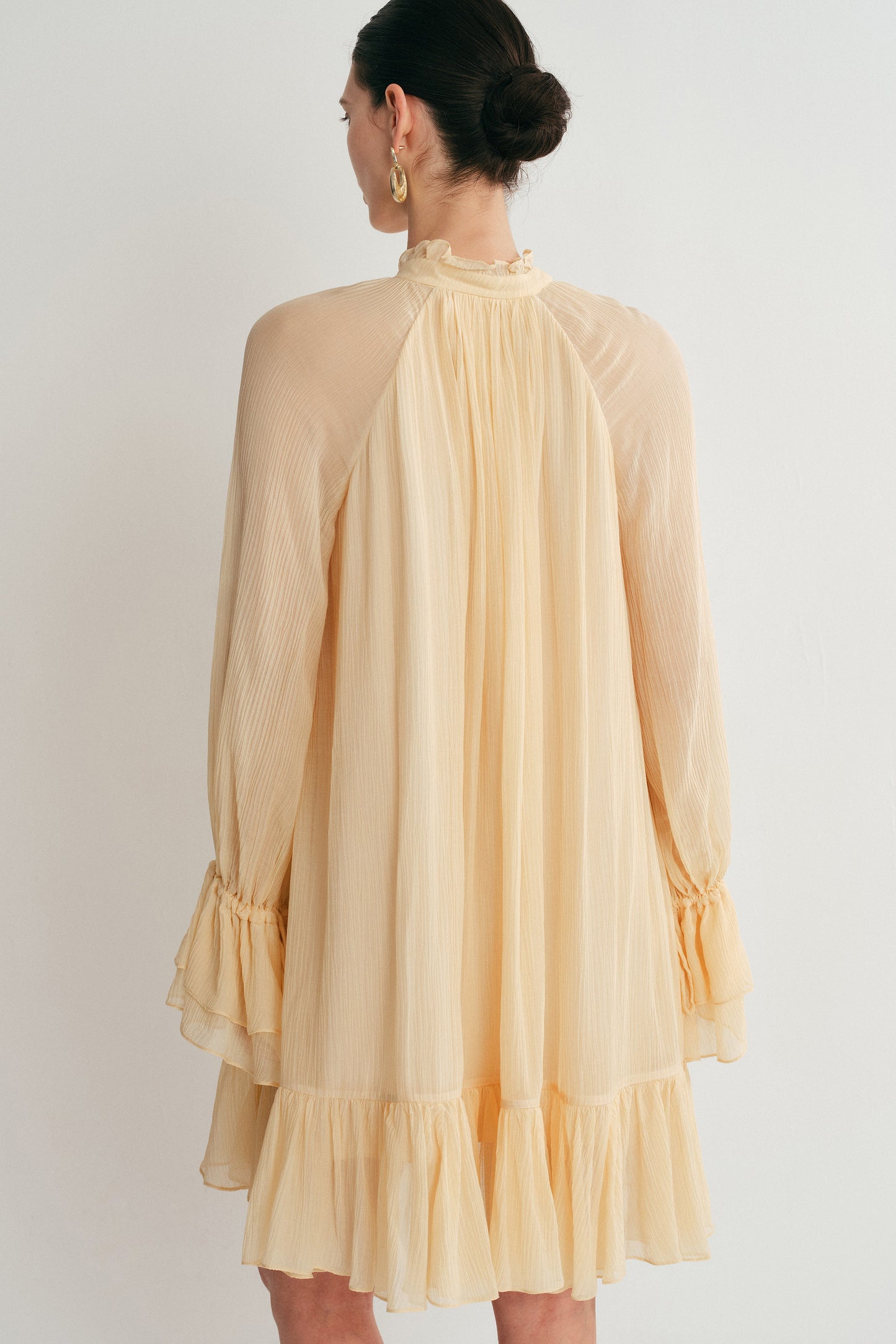 Ruffle Dress in  Crepe