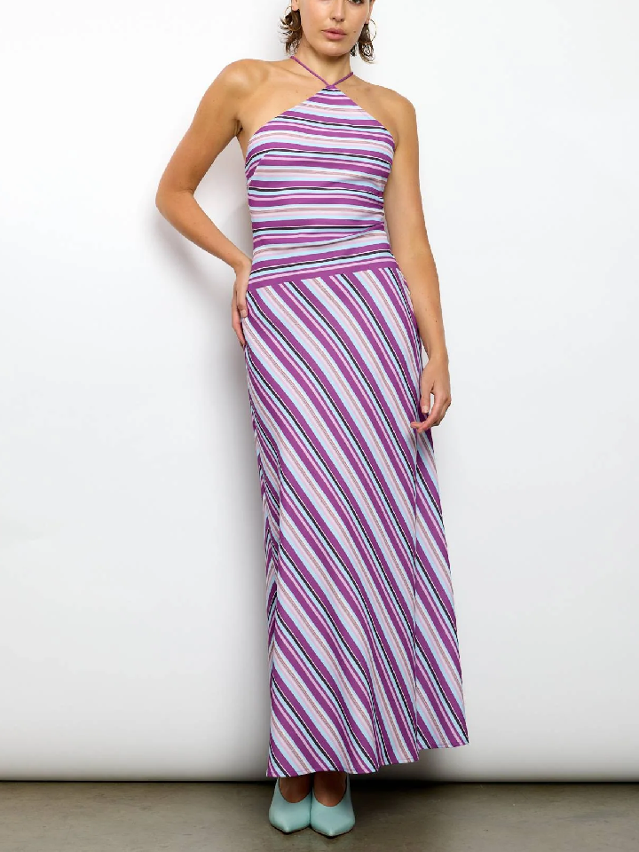 Striped Neck Hanging Suit