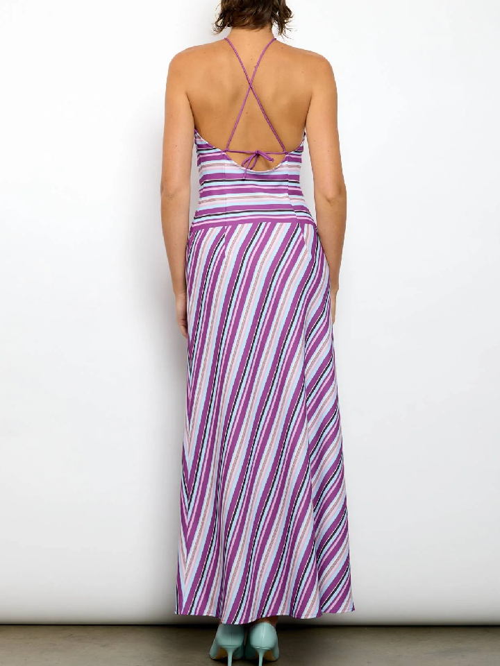 Striped Neck Hanging Suit