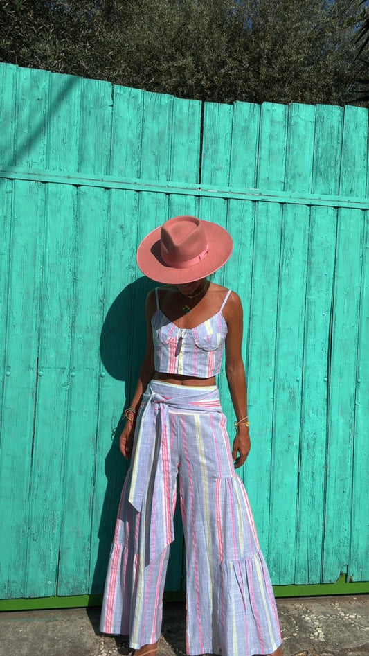 Striped Suspender Suit