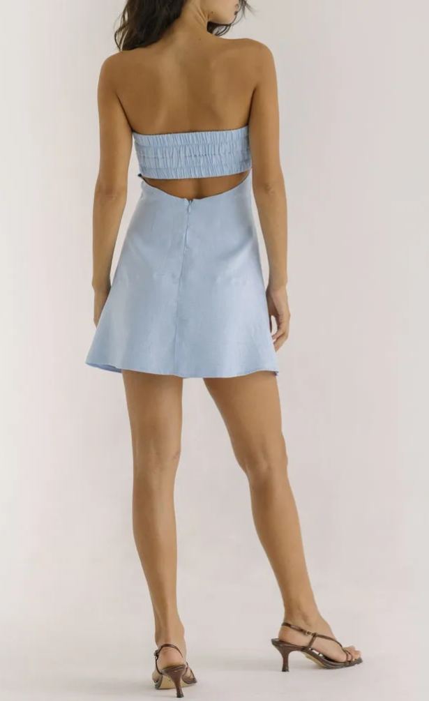 Embroidery Bustier Mini Dress