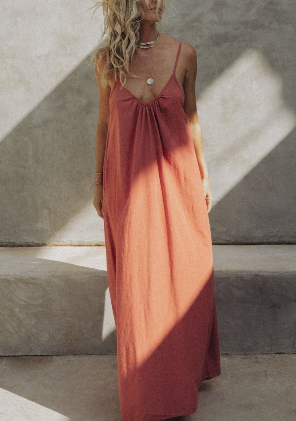 Crisp White Cotton-Linen Vacation Maxi Dress