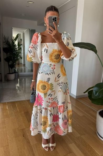 Floral Bloom Puff Sleeve Dress