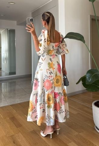 Floral Bloom Puff Sleeve Dress