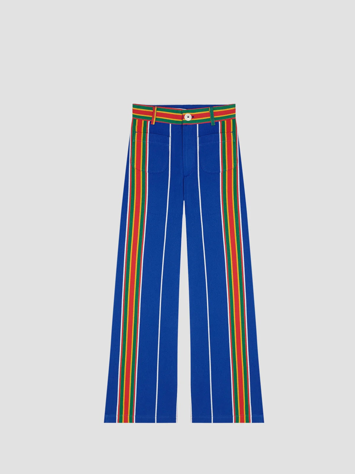 High Waist Printed Cotton Trousers