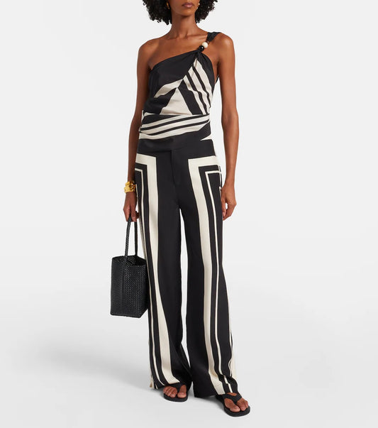 Printed Crepe Wrap Suit