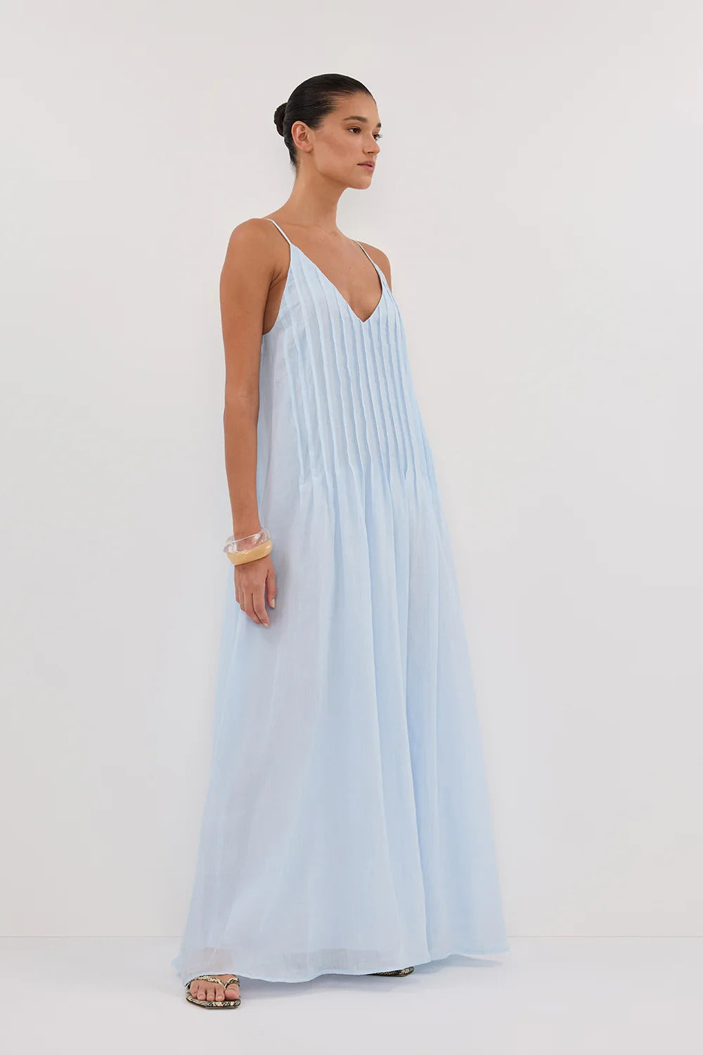Cornflower Ramie Midi Dress