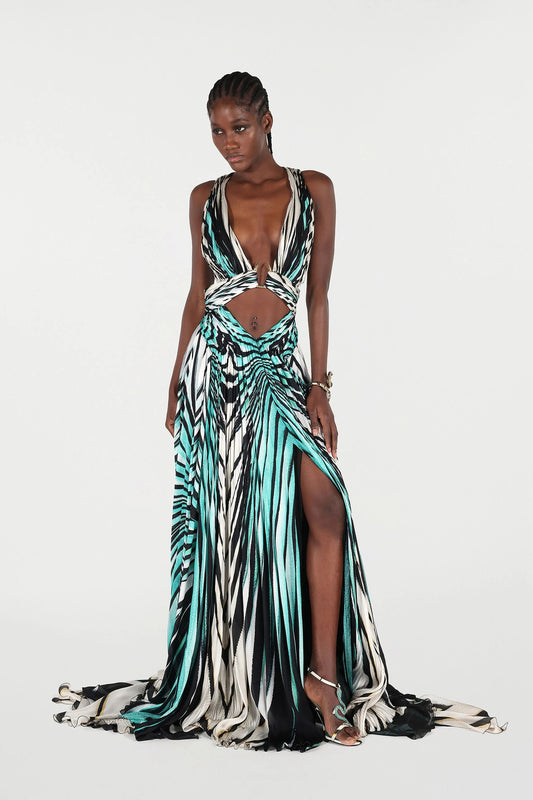Maxi Sea Silk Print Dress