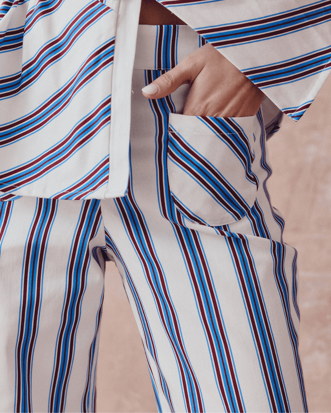 Striped Cheongsam Designer Suit