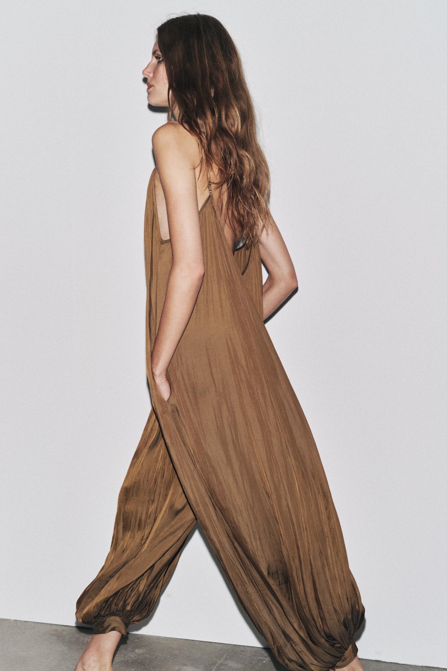 Long Pleated Jumpsuit