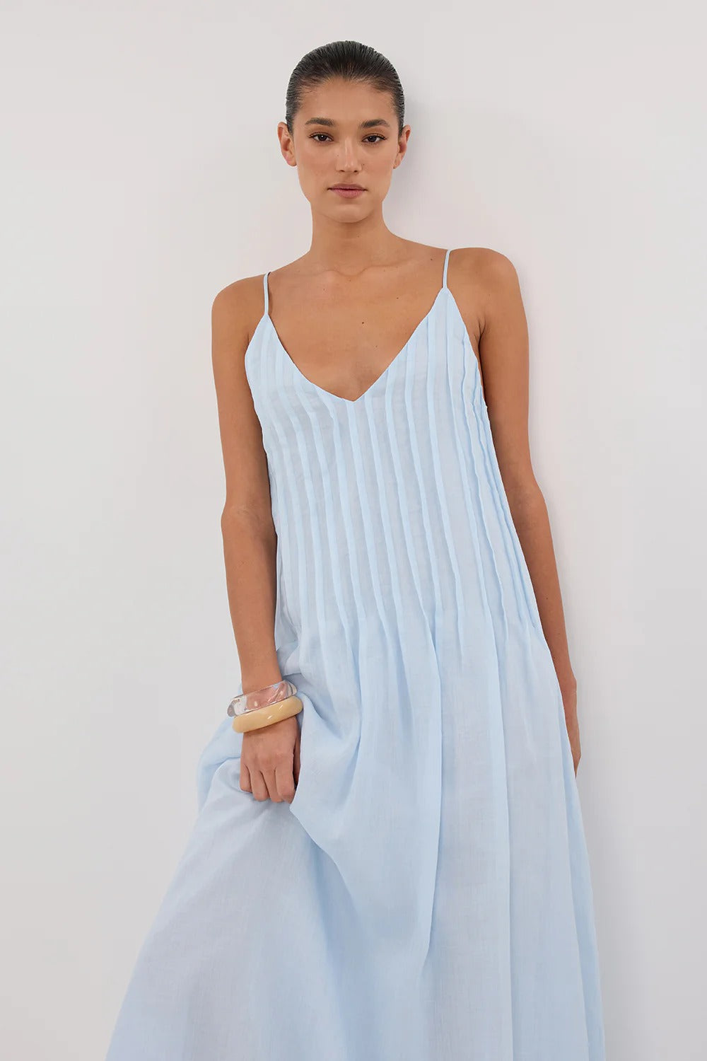 Cornflower Ramie Midi Dress
