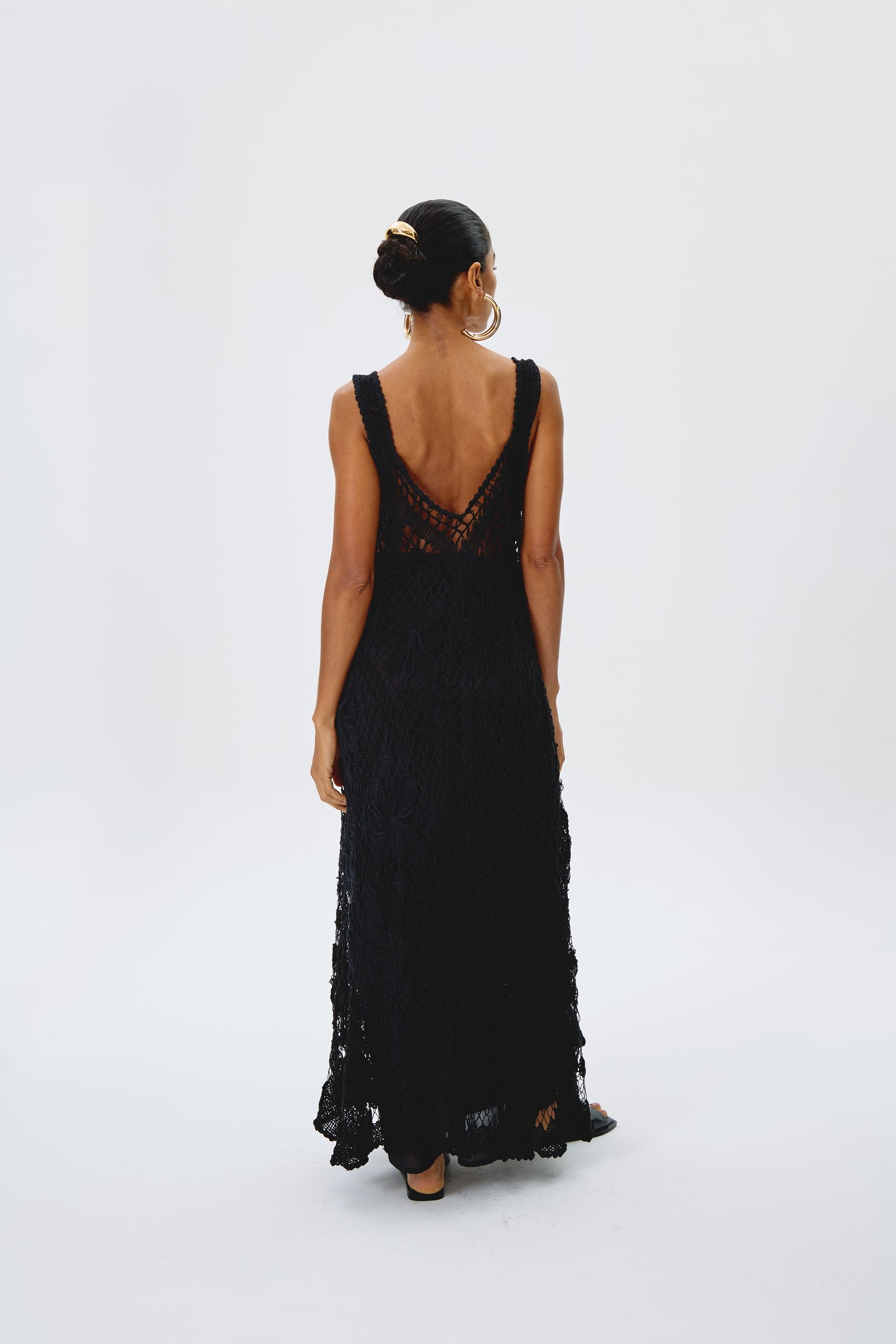 Black Filet Lace Dress