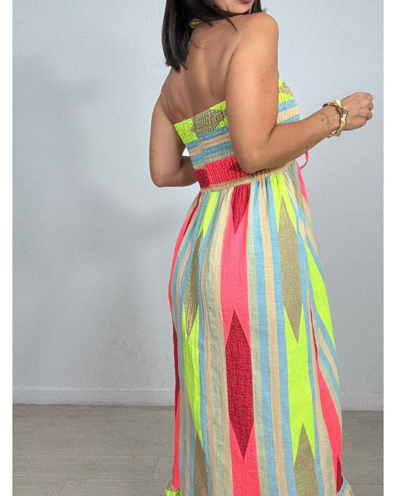 Linen-Effect Maxi Dress