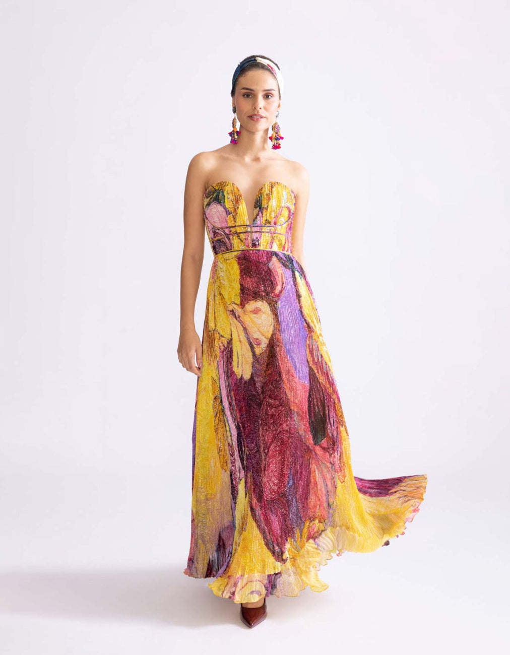 Yellow Purple Daisy Corset Dress